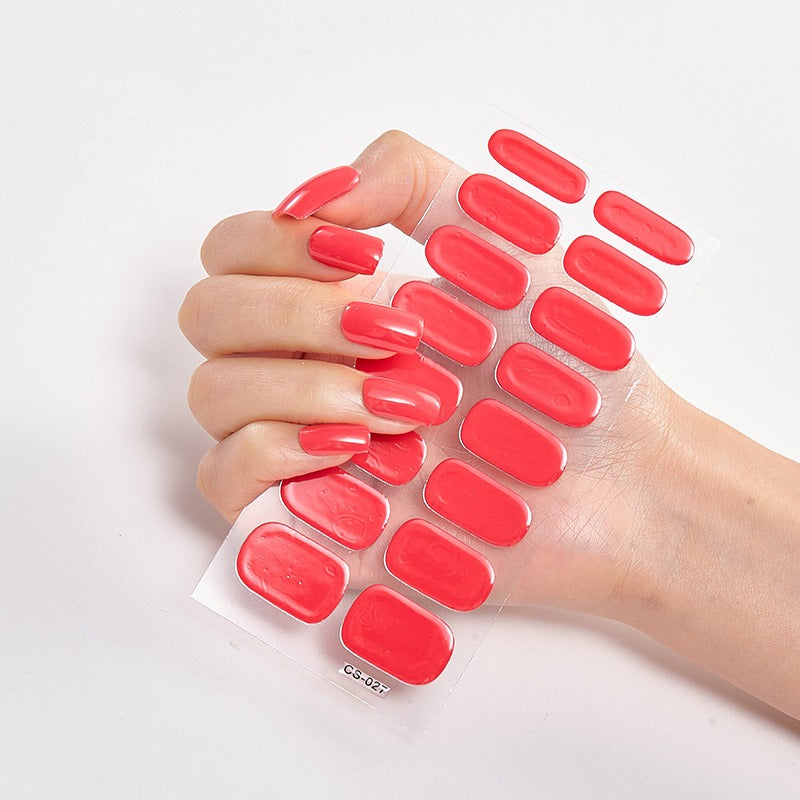 Gel de uñas / Set de Pegatinas para Uñas de Color Puro (16pcs)