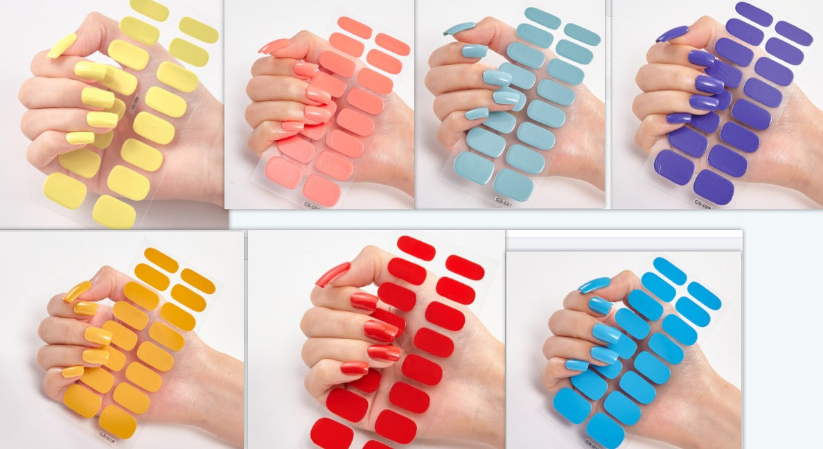 Gel de uñas / Set de Pegatinas para Uñas de Color Puro (16pcs)